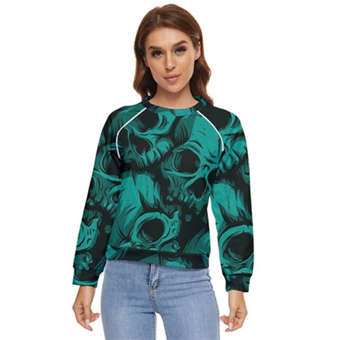 Skulls Women s Long Sleeve Raglan T-shirt by kyorashop23
