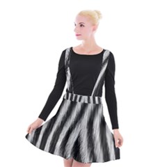 Zebra Texture, Zebra Wool, White Black Background Suspender Skater Skirt by kyorashop23