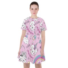 Beautiful Cute Animals Pattern Pink Sailor Dress by Grandong