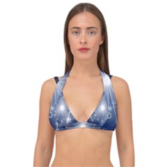 Network Technology Connection Double Strap Halter Bikini Top by anzea