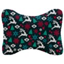 Holiday Season Pattern December Happy Holidays Merry Christmas Winter Family Festive New Year Velour Seat Head Rest Cushion View1