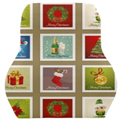 Christmas Stamp Pattern Car Seat Back Cushion  by Maspions