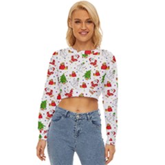 Christmas Pattern  Trees Santa Lightweight Long Sleeve Sweatshirt by Maspions