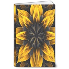 Yellow Flower Pattern Leaves 8  X 10  Softcover Notebook by Maspions