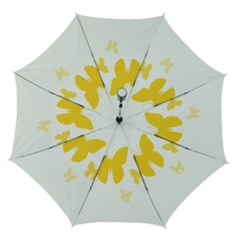 Yellow Butterfly Animals Fly Automatic Folding Umbrella With Case (medium) by anzea