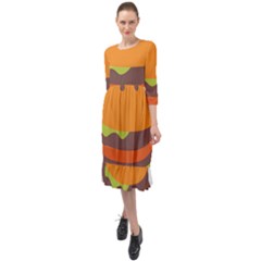 Hamburger Ruffle End Midi Chiffon Dress by anzea