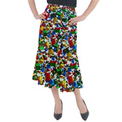 Falling Lego Bricks, Desenho Midi Mermaid Skirt by kyorashop23