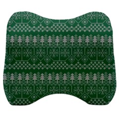 Christmas Knit Digital Velour Head Support Cushion by Mariart