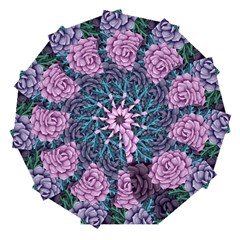 Purple Rose Retro Floral Flower Automatic Folding Umbrella With Case (large) by Bedest
