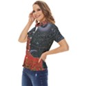 Astrology Surreal Surrealism Trippy Visual Art Women s Short Sleeve Double Pocket Shirt View3