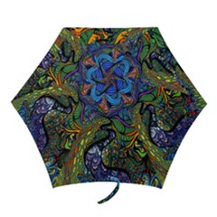Psychedelic Digital Art Artwork Landscape Colorful Mini Folding Umbrellas by Bedest
