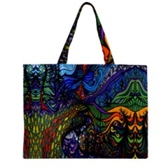 Psychedelic Digital Art Artwork Landscape Colorful Zipper Mini Tote Bag by Bedest