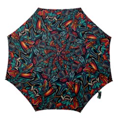 Vintage Tattoos Colorful Seamless Pattern Hook Handle Umbrellas (small) by Bedest