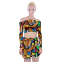 Lego, Toy Block, Colorfulness Off Shoulder Top With Mini Skirt Set by kyorashop23