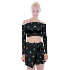 Noice, Dark, Gamer, Games, Gaming, Logo Off Shoulder Top With Mini Skirt Set by kyorashop23