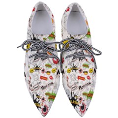 Pattern Seamless Texture Cartoon Pointed Oxford Shoes by Bedest
