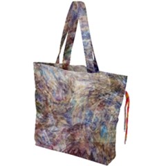Mono Pour Blend  Drawstring Tote Bag by kaleidomarblingart