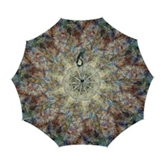 Mono Pour Blend  Automatic Folding Umbrella With Case (large) by kaleidomarblingart