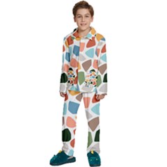 Shapes Seamless Pattern Kids  Long Sleeve Velvet Pajamas Set by Safari