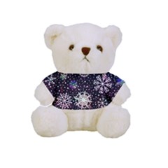 Shiny Winter Snowflake Abstract Christmas Cold Crystal December Full Print Cuddly Teddy Bear by Bedest