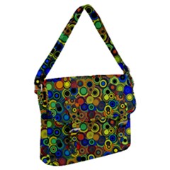 Circles, Colorful Buckle Messenger Bag by kyorashop23
