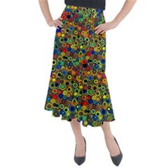 Circles, Colorful Midi Mermaid Skirt by kyorashop23