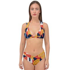 Abstract Pattern Design Double Strap Halter Bikini Set by Salmanaz77