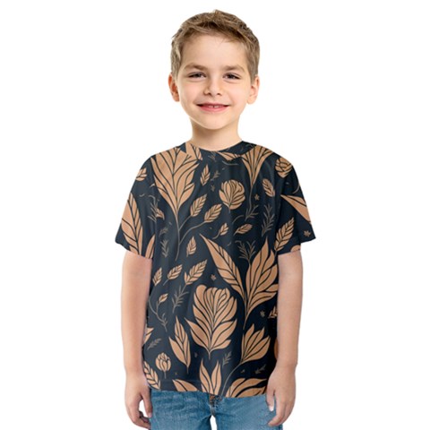 Background Pattern Leaves Texture Kids  Sport Mesh T-shirt by Salmanaz77