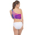 Swirl Twirl Design Pattern Purple Spliced Up Bikini Top  View2