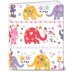 African Elephant Cute Cartoon Seamless Shading Cartoon Character 8  X 10  Hardcover Notebook by Bedest