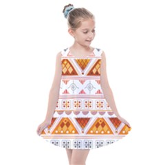 Bright Aztec Ethnic Seamless Pattern Kids  Summer Dress by Bedest