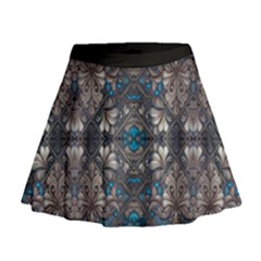Ornate Baroque Floral Pattern Print Mini Flare Skirt by dflcprintsclothing
