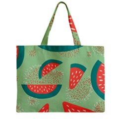 Watermelon Dots Summer Pattern Zipper Mini Tote Bag by Bedest