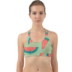 Watermelon Dots Summer Pattern Back Web Sports Bra by Bedest