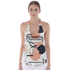 Abstract Architecture Tie Back Tankini Top by Bedest
