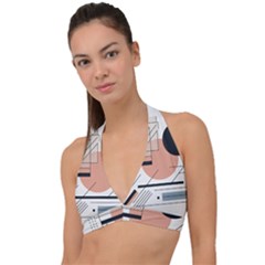 Abstract Architecture Halter Plunge Bikini Top by Bedest