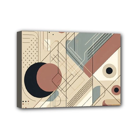 Boho Abstract Architecture Mini Canvas 7  X 5  (stretched) by Bedest