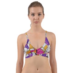 Architecture Glass Abstract Pattern Wrap Around Bikini Top by Bedest