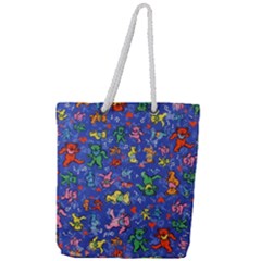Grateful Dead Dancing Bears Pattern Full Print Rope Handle Tote (large) by Salmanaz77