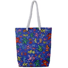 Grateful Dead Dancing Bears Pattern Full Print Rope Handle Tote (small) by Salmanaz77