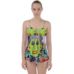 Supersonic Monster Mash Babydoll Tankini Top by chellerayartisans