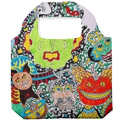 Supersonic Monster Mash Foldable Grocery Recycle Bag by chellerayartisans