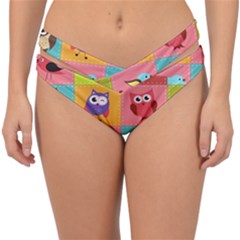 Owls Pattern, Abstract, Art, Desenho Double Strap Halter Bikini Bottoms by kyorashop23