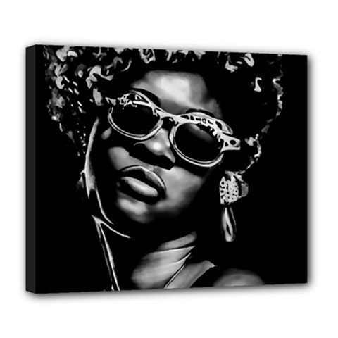 Afro Beauty Woman Portrait (ai+human) Deluxe Canvas 24  X 20  (stretched) by dflcprintsclothing