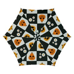 Seamless Halloween Pattern With Smiling Pumpkin 20240926 161714 0000 Automatic Folding Umbrella With Case (small) by Safari