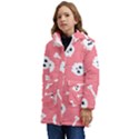 Halloween Pattern With Sculles And Bones 20240926 160927 0000 Kids  Hooded Longline Puffer Jacket View3