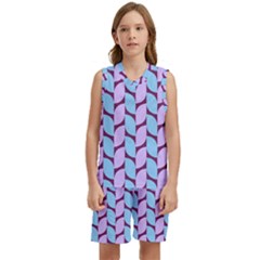 Purple Blue Pattern Kids  Basketball Mesh Set by ytdream