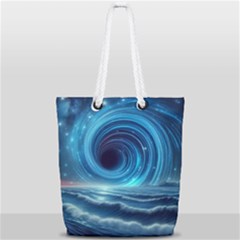 Astral Waveform Fantasy Full Print Rope Handle Tote (small) by Grandong