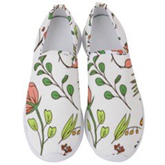 Line Floral Art Pattern Ornament Men s Slip On Sneakers by Grandong