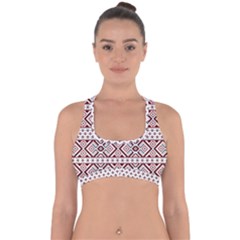 Illustration Of Ukrainian Folk Seamless Pattern Ornament Cross Back Hipster Bikini Top  by Grandong